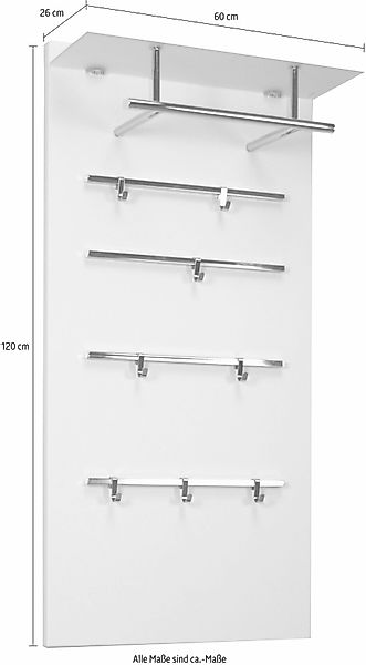 INOSIGN Garderobenpaneel "1200 CSF, TOPSELLER", Maße (B/T/H): 60/26/120 cm günstig online kaufen