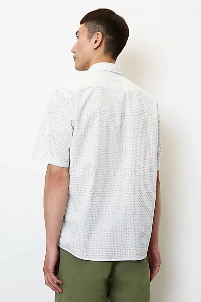 Marc O'Polo Hemd Short Sleeves Druck Weiß - Größe M günstig online kaufen