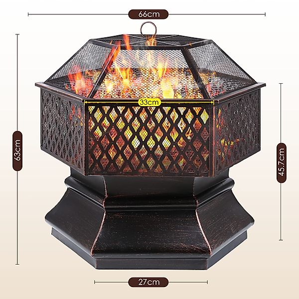TLGREEN Feuerschale mit Grillrost und Funkenschutz, günstig online kaufen