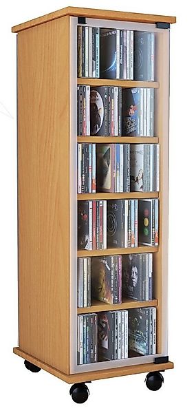 VCM CD-Regal Holz CD DVD Stand Regal Schrank Valenza Glastür günstig online kaufen