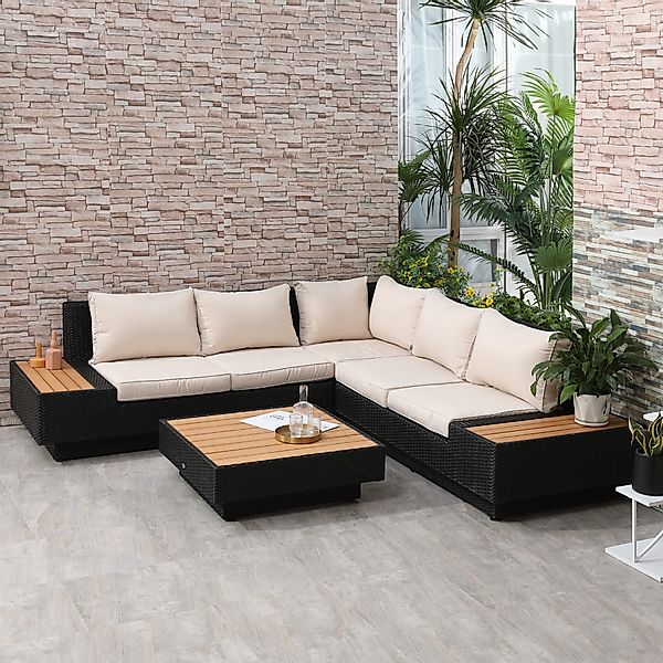 HOMCOM Garten-Set für 4 Personen mit Ablagen & Beistelltisch, inklusive Sit günstig online kaufen