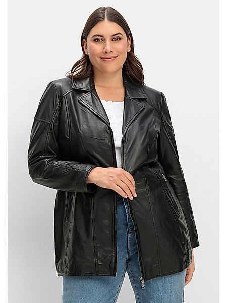 Sheego Lederjacke Große Größen aus Lammnappa, günstig online kaufen