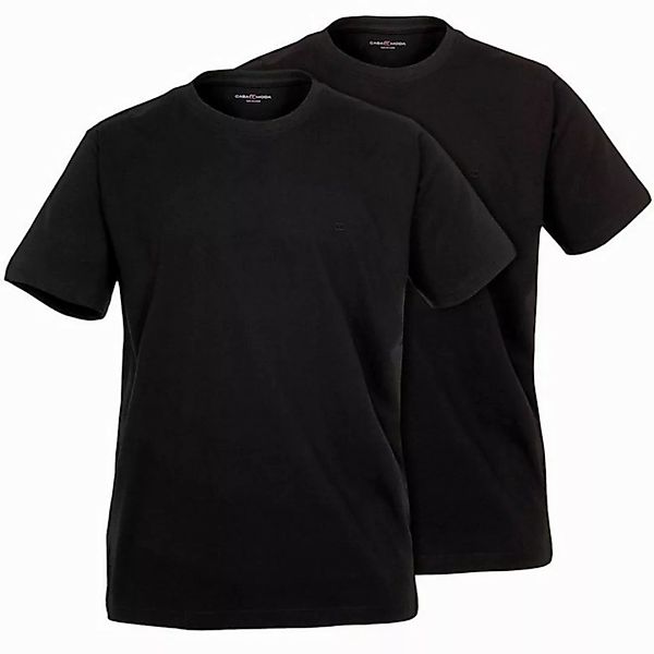 CASAMODA Rundhalsshirt CasaModa Doppelpack T-Shirts schwarz Übergröße günstig online kaufen