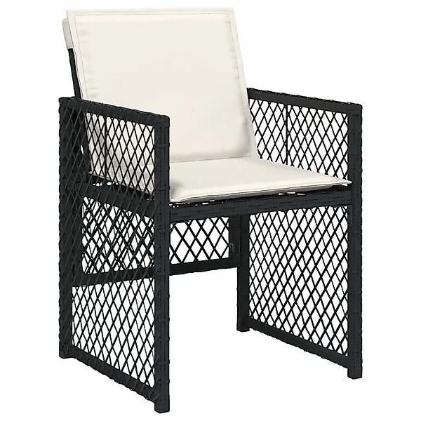 vidaXL Gartenstühle mit Kissen 4 Stk Schwarz Poly Rattan 364949 günstig online kaufen