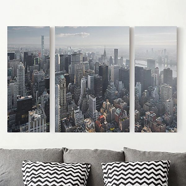3-teiliges Leinwandbild Architektur & Skyline - Querformat Upper Manhattan günstig online kaufen