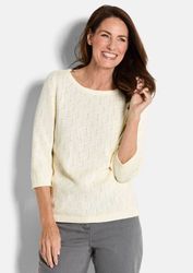 GOLDNER Strickpullover Halbarm Baumwollpullover mit Struktur günstig online kaufen