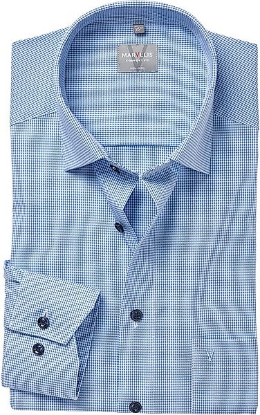 MARVELIS Langarmhemd comfort fit, kariert, New-Kentkragen, bügelfrei günstig online kaufen