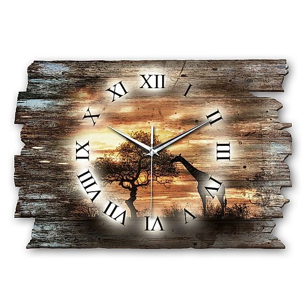 Kreative Feder Funkwanduhr Design-Wanduhr „Afrika“ aus günstig online kaufen
