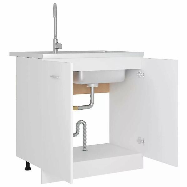 Spülenunterschrank Weiß 80x46x81,5 Cm Spanplatte günstig online kaufen