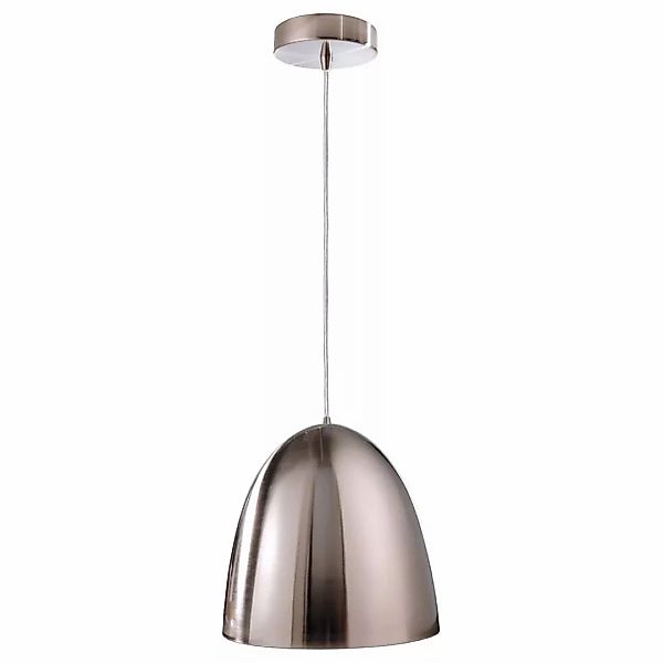 Geschmackvolle Pendelleuchte Bell aus Metall in satiniert silber günstig online kaufen