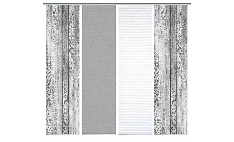 HOME in green Schiebevorhang   ¦ grau ¦ Synthetik ¦ Maße (cm): B: 60 H: 245 günstig online kaufen