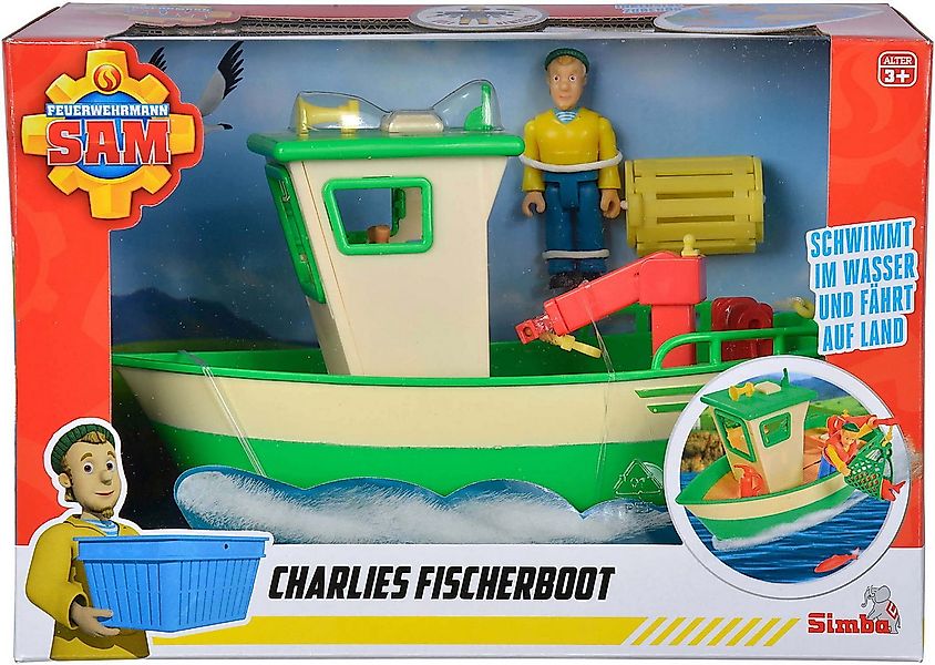 SIMBA Spielzeug-Feuerwehr Simba Boot Feuerwehrmann Sam Charlies Fischerboot günstig online kaufen