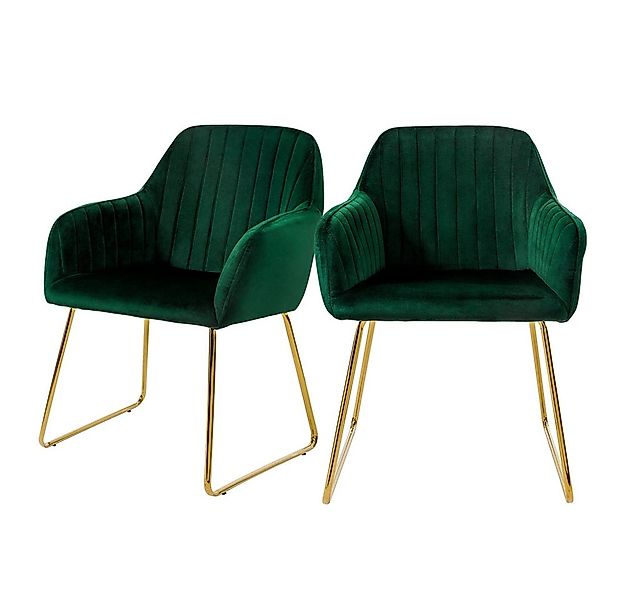 ML-DESIGN Stuhl Esszimmerstuhl mit Rücken- und Armlehnen, Samtbezug, ergono günstig online kaufen