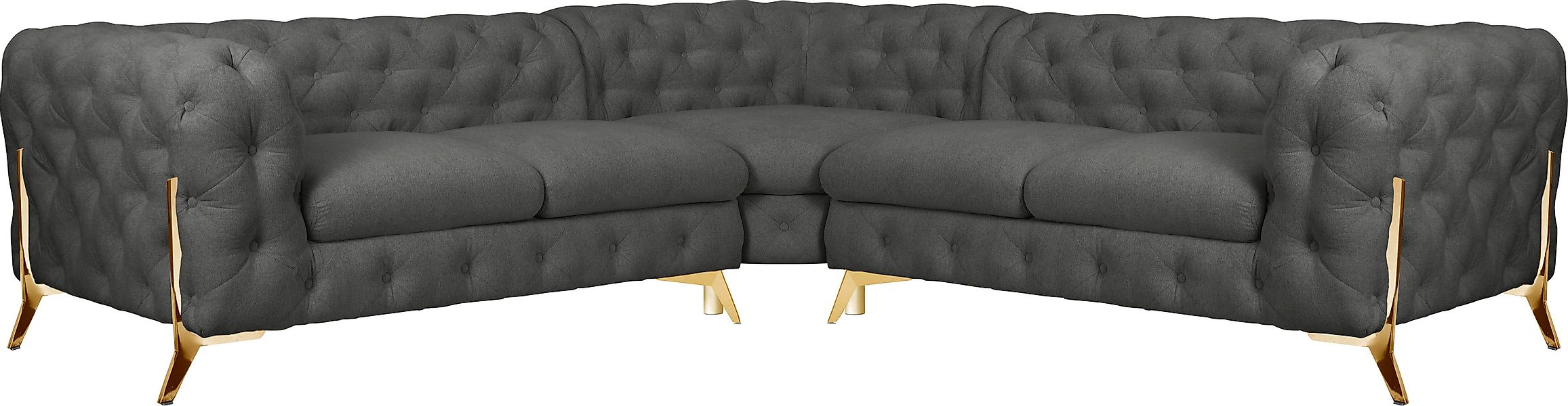 Home affaire Chesterfield-Sofa »Amaury L-Form« Chesterfield-Optik, Breite/T günstig online kaufen