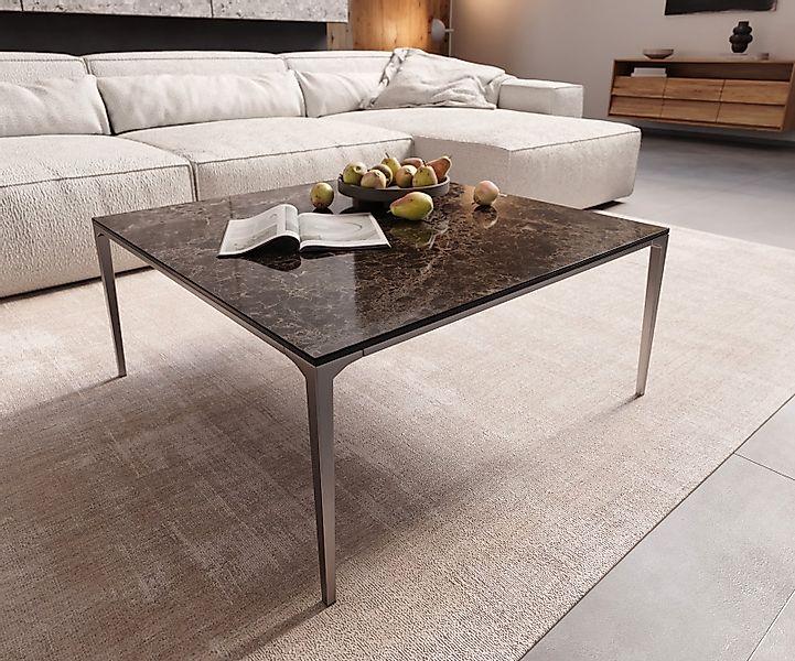 Couchtisch Levente 85x85 cm Keramik Emperador Extra Lucidato Dunkelbraun Ge günstig online kaufen