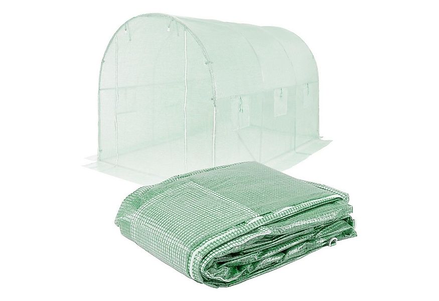 ECD Germany Gewächshaus Gewächshausfolie 6 Fenstern und Reißverschluss Gart günstig online kaufen