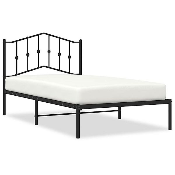 vidaXL Bett Bettgestell mit Kopfteil Metall Schwarz 100x190 cm günstig online kaufen