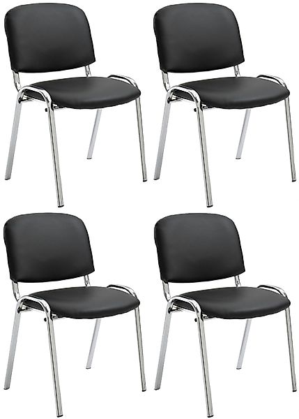 CLP Besucherstuhl Ken Chrom Kunstleder (4er günstig online kaufen