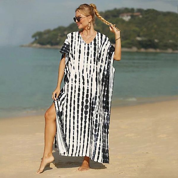 AUKUU Strandkleid Strand-Bikini-Überkleid, Damen Plus Size langes Hemd, wei günstig online kaufen