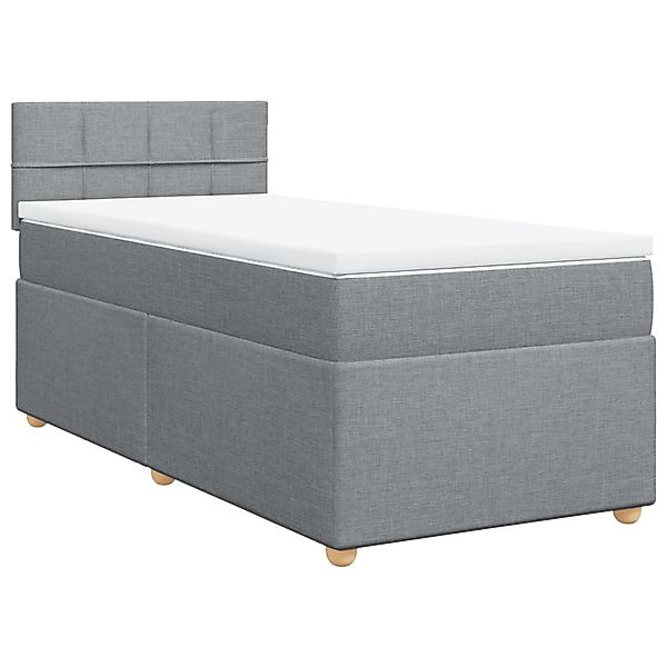 vidaXL Boxspringbett, Boxspringbett mit Matratze Hellgrau 90x190 cm Stoff günstig online kaufen