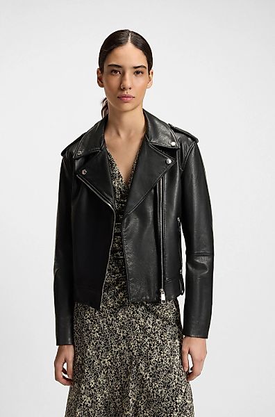 BOSS ORANGE Lederjacke "Sandy Premium Damenmode", mit genarbter Struktur günstig online kaufen