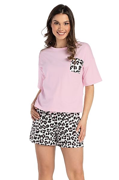 Mademoiselle Sommeil Shorty Schlafanzug mit Rosa günstig online kaufen