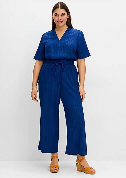 Sheego Jumpsuit Overall Kurzarm Innenbeinlänge ca. 71 cm günstig online kaufen