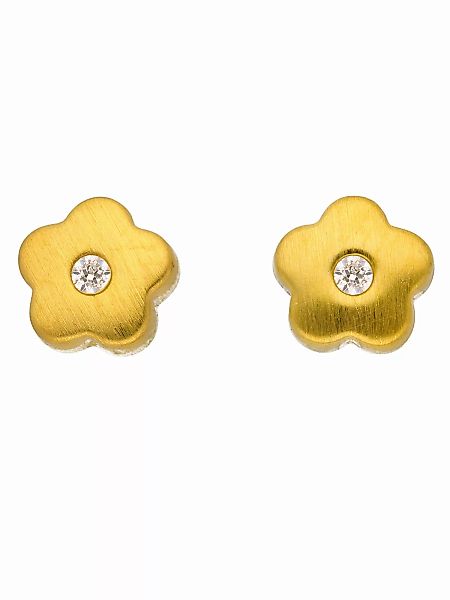 Adelia´s Paar Ohrhänger "333 Gold Ohrringe Ohrstecker Blüte", mit Zirkonia günstig online kaufen