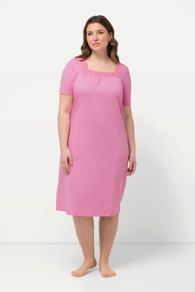 Ulla Popken Nachthemd Nachthemd Spitze Carree-Ausschnitt günstig online kaufen