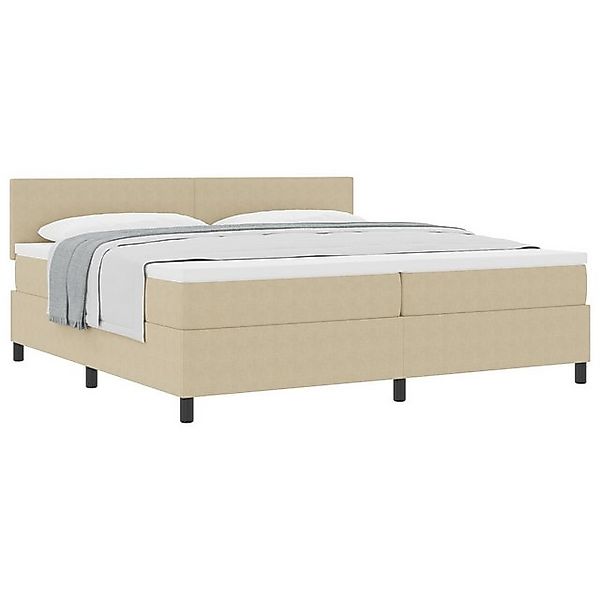 vidaXL Bett Boxspringbett mit Matratze Hellgrün Grau 200x200 cm Cord-Stoff günstig online kaufen