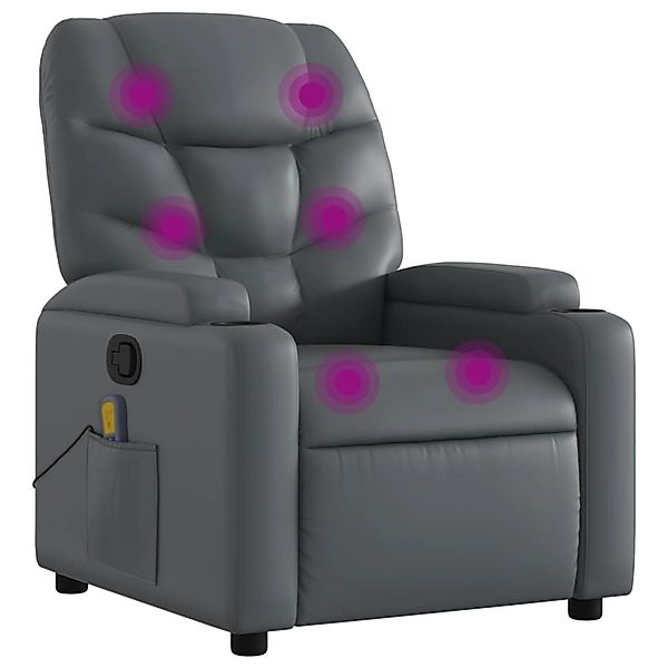 vidaXL Sessel Massagesessel Grau Kunstleder (1-St) günstig online kaufen