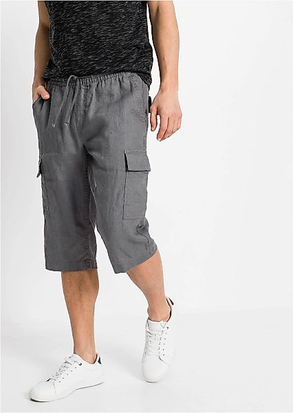bonprix Cargobermudas aus Leinen, Regular Fit, mit sechs Taschen, eleganter günstig online kaufen