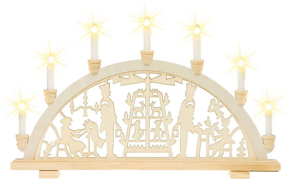 SIKORA Schwibbogen LB10-7 Lichterbogen GUTE STUBE mit Spinnfrau Bergmann Mo günstig online kaufen