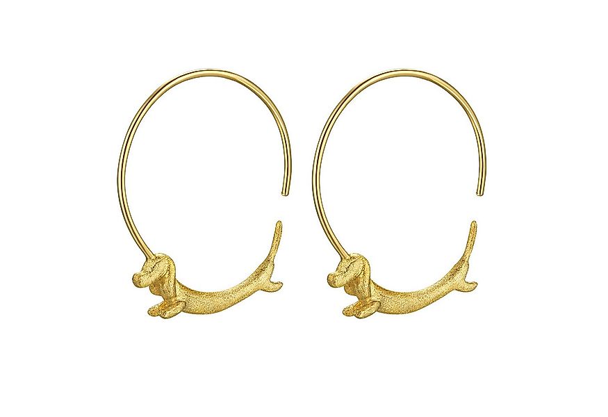 Runde Perlé Paar Creolen handgefertigte Dachshund Dackel Creolen, kleine za günstig online kaufen