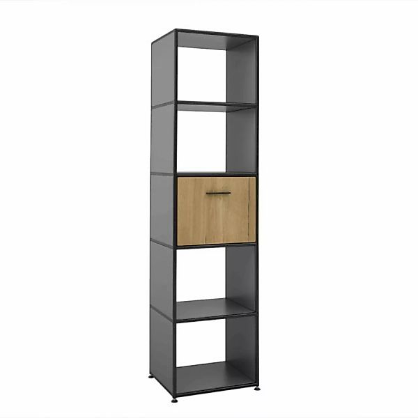 BOSSE SOLUTIONS Schrank | Basaltgrau | Eiche halifax | Klappe | Black Editi günstig online kaufen