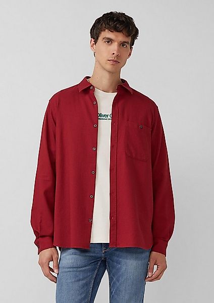 s.Oliver Langarmhemd Hemd Regular Fit: Strukturiertes Baumwollhemd mit Brus günstig online kaufen