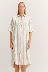 bugatti Hemdblusenkleid aus Leinen-Mix günstig online kaufen