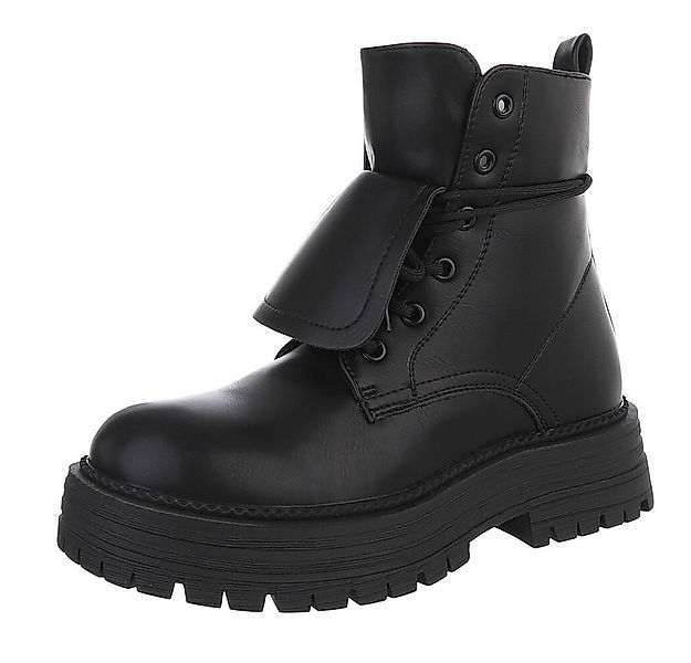 Ital-Design Stylische Damen-Schnürboots mit praktischem Klappdesign Schnürs günstig online kaufen