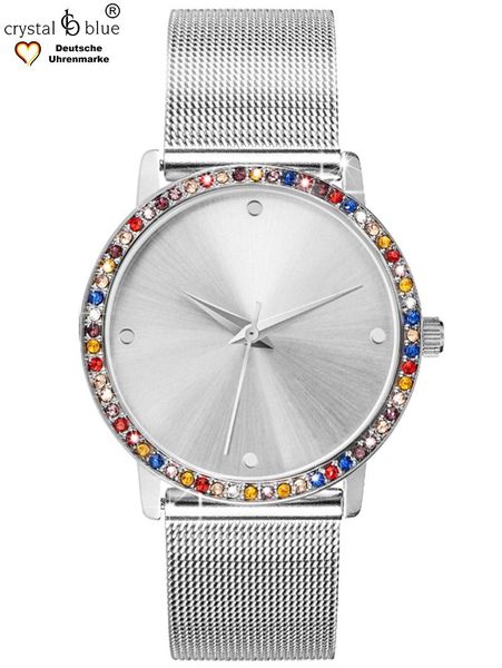 crystal blue Quarzuhr Damenuhr silber 62 günstig online kaufen