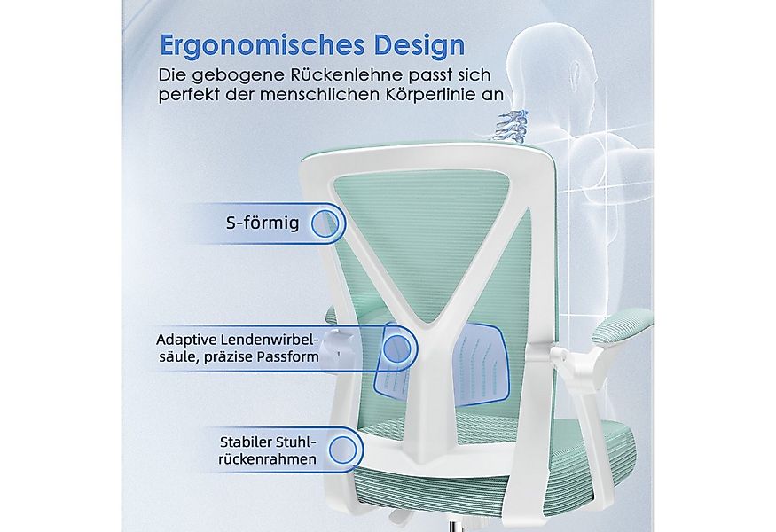 Adormii Bürostuhl Bürostuhl mit klappbaren Armlehnen,Ergonomischer Bürostuh günstig online kaufen
