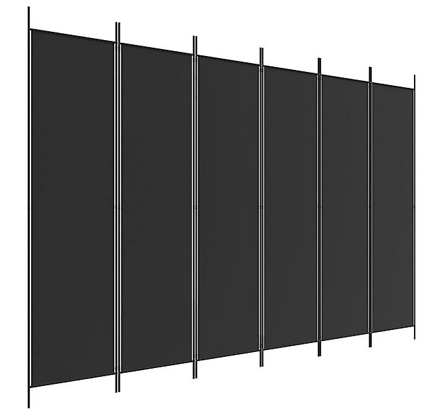 furnicato Raumteiler 6-tlg. Paravent Schwarz 300x200 cm Stoff, 1-tlg. günstig online kaufen