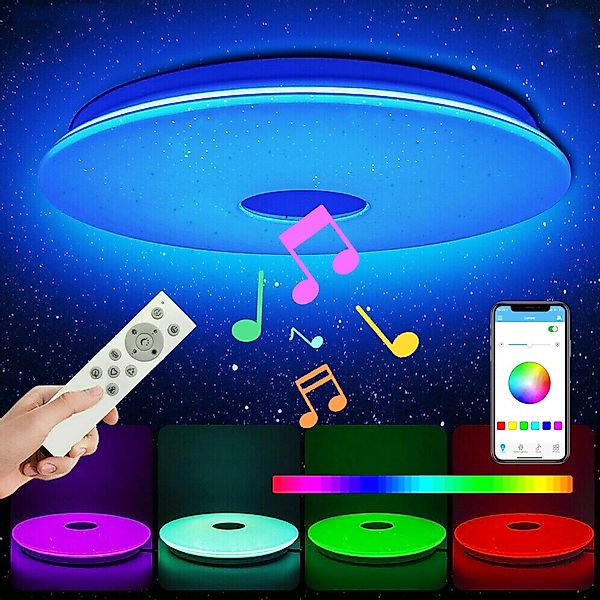 LETGOSPT Deckenleuchte LED Deckenlampe, mit Bluetooth günstig online kaufen