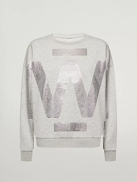 Wolford - Sweater with Crystals, Frau, grey/silver crystal, Größe: L günstig online kaufen