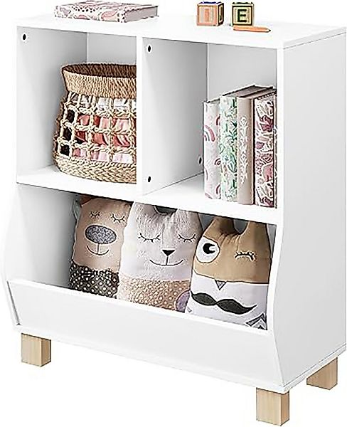 EUGAD Bücherregal, 1-tlg., mit 3 Fächern, für Bücher, Spielzeug, weiß günstig online kaufen