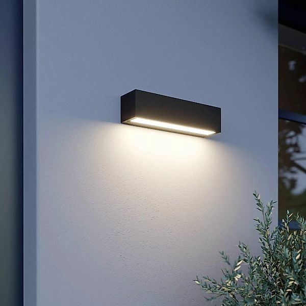 Lucande LED-Wandlampe Lengo, 25 cm, anthrazit, 1-flg., IP65 günstig online kaufen