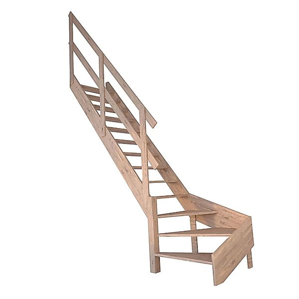 StarWood Treppe Rhodos Eiche Gewendelt Links Holzgeländer FSC® günstig online kaufen