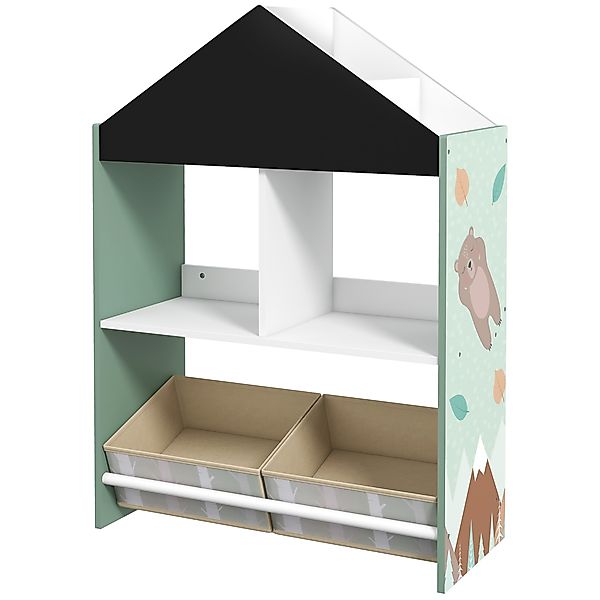 ZONEKIZ Spielzeugregal für Kinder mit Tafel, Kinderzimmermöbel mit herausne günstig online kaufen