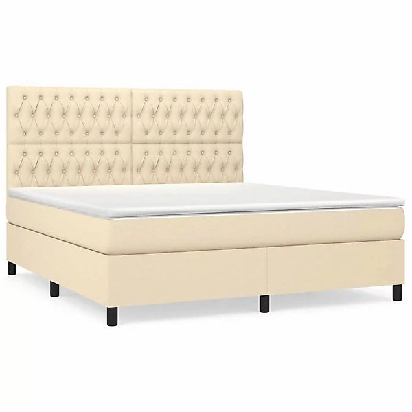 vidaXL Boxspringbett mit Matratze Creme 180x200 cm Stoff1347521 günstig online kaufen