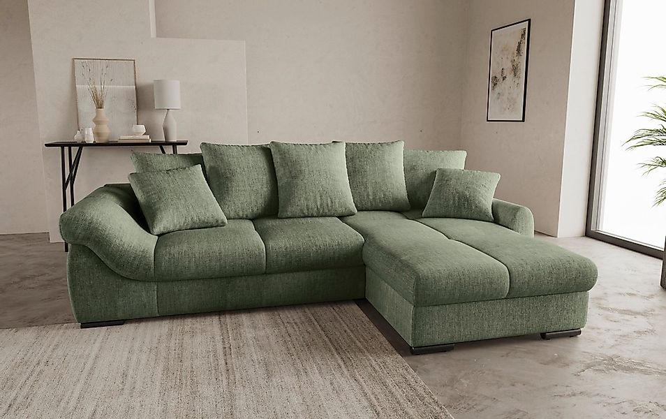Mr. Couch Ecksofa »Livorno L-Form«, inkl. Hochschläfer-Bettauszug, XL-Bettk günstig online kaufen