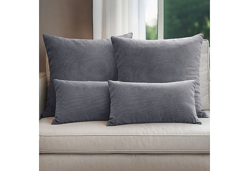 Selfitex Dekokissen 4er Set Cord Kissen inkl. Füllkissen, 2x 50x50 & 2x 30x günstig online kaufen